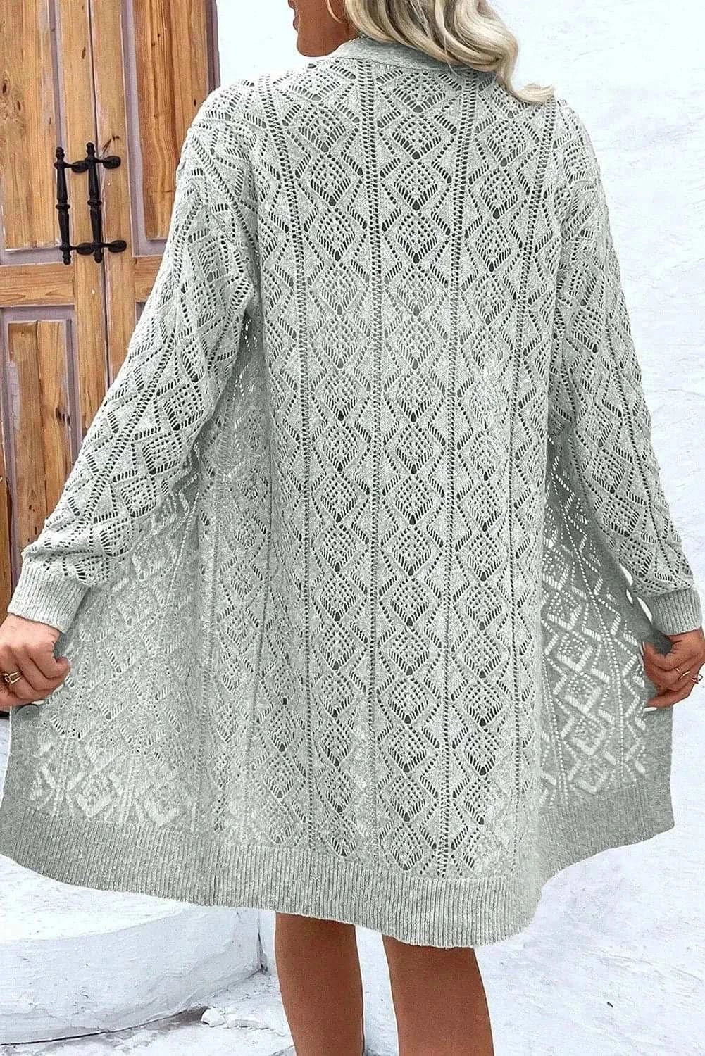Openwork long sleeve cardigan - Love Salve